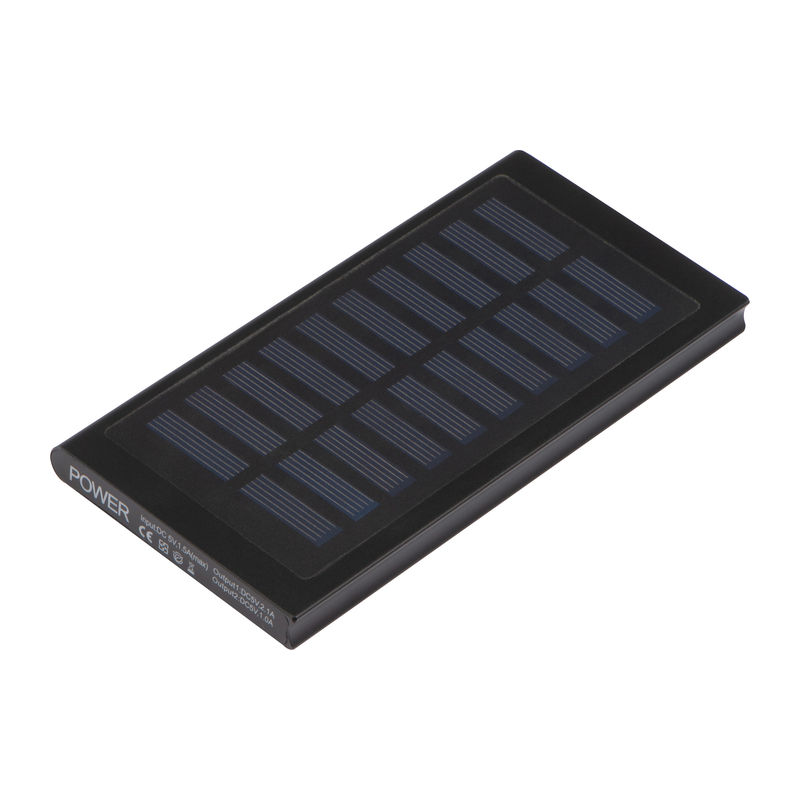 Powerbank 8000 mAh, solarni, crni