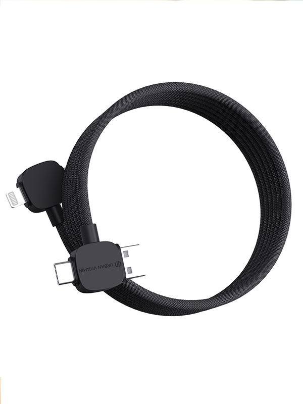 Kabel za napajanje, Urban Vitamin, 3 u 1  sa USB nastavkom, 120 cm, crni